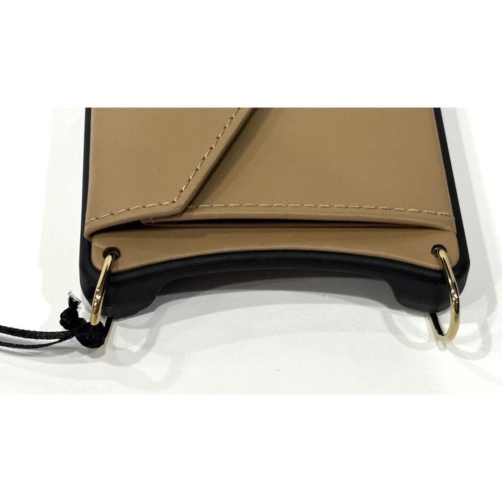Bandolier iPhone 16 Genuine Leather Wallet Crossbody Phone Case Tan New With Tag